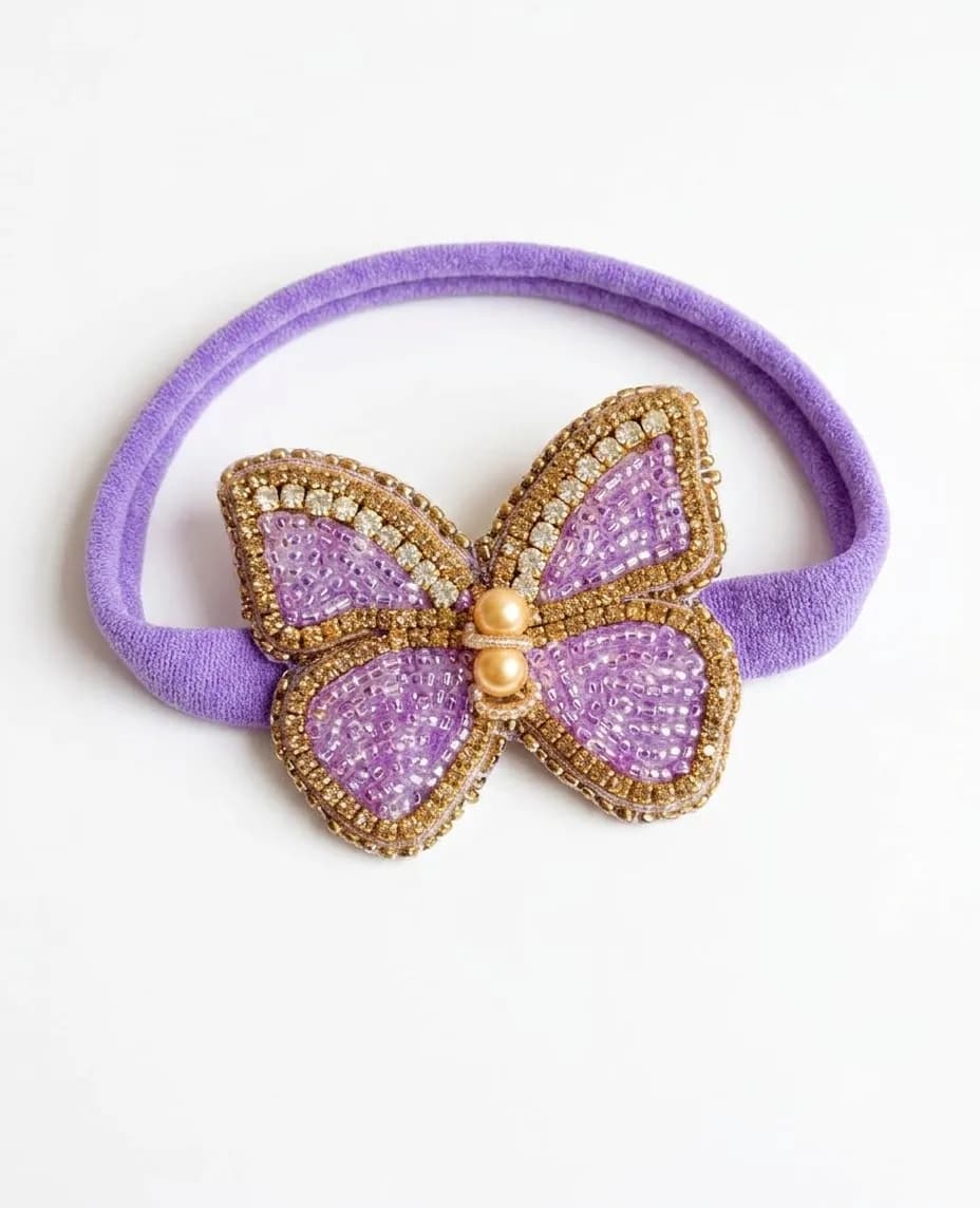 Lavender butterfly headband