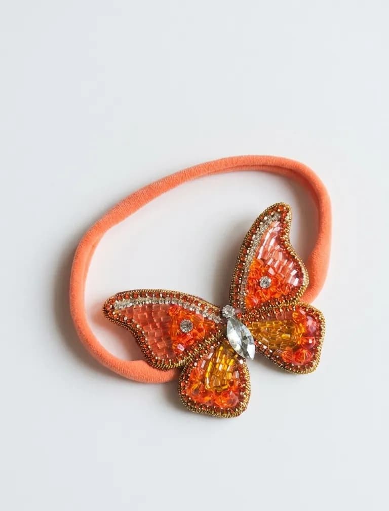 Orange Butterfly headband