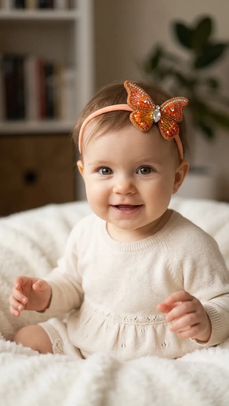 Orange Butterfly headband