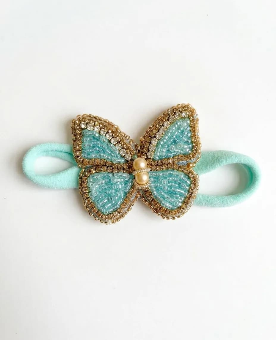 Skyblue butterfly headband