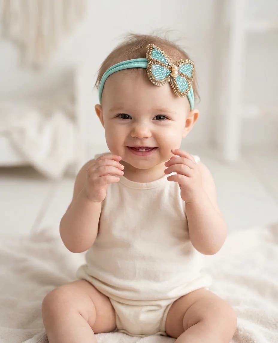 Skyblue butterfly headband