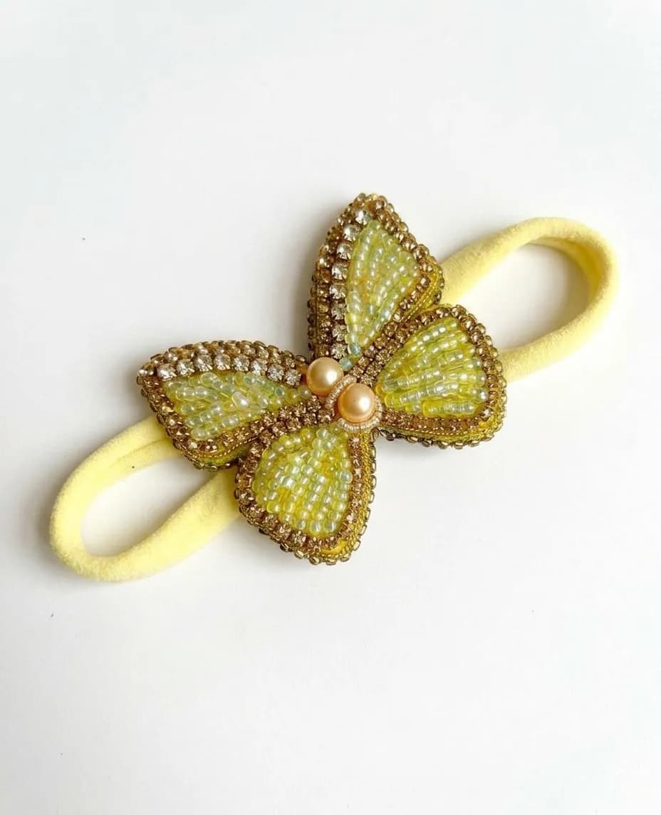 Yellow butterfly headband