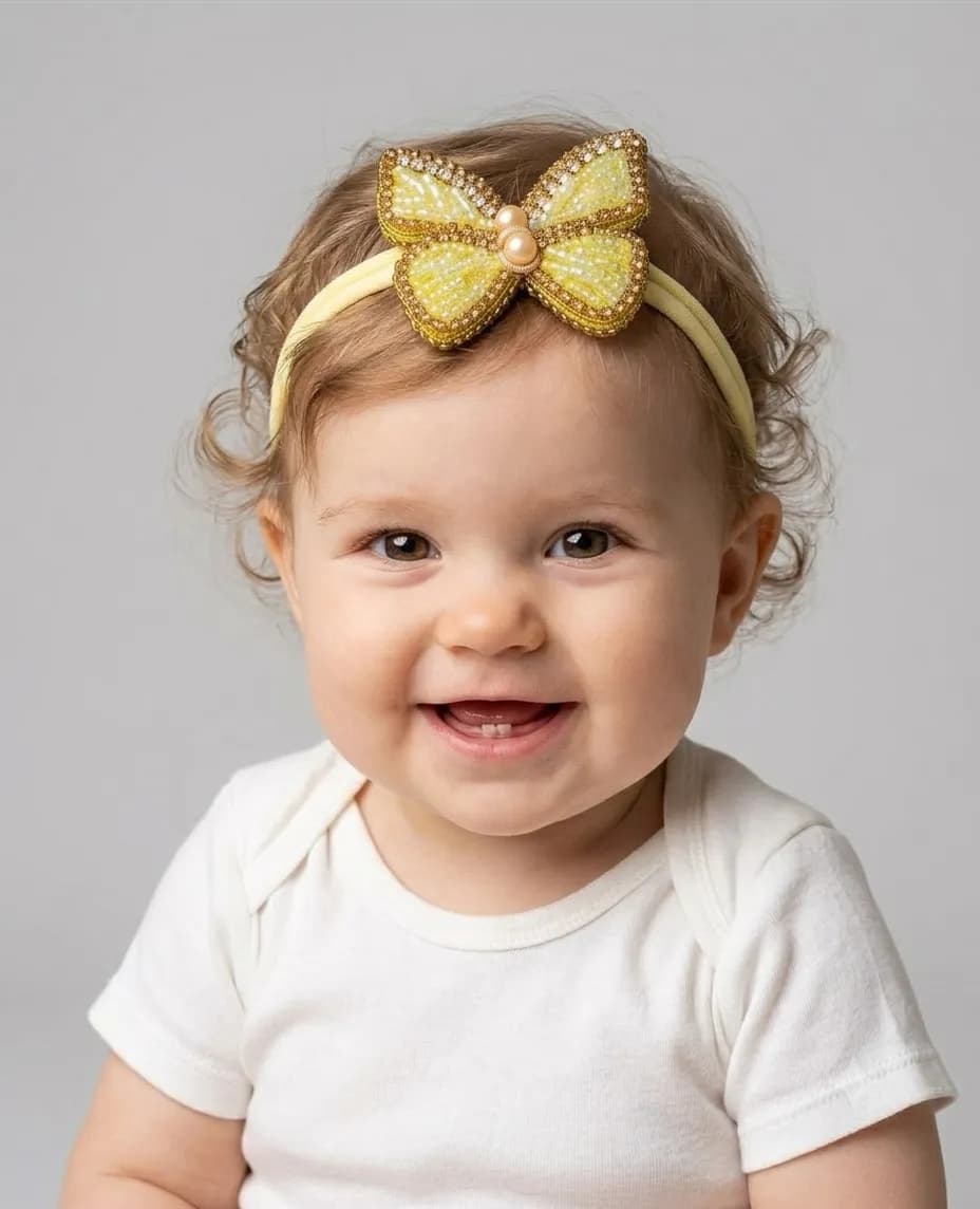 Yellow butterfly headband