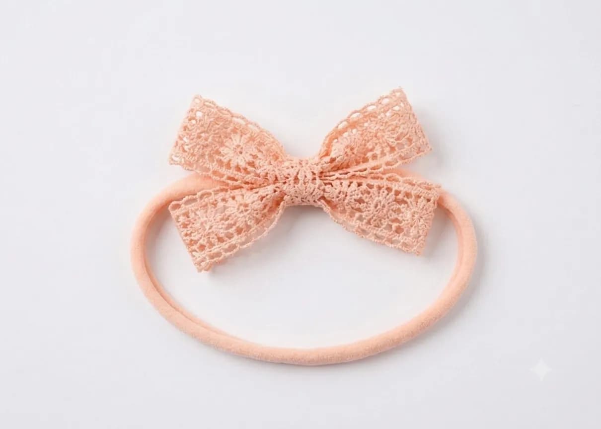 Peach Lace Biw Headband
